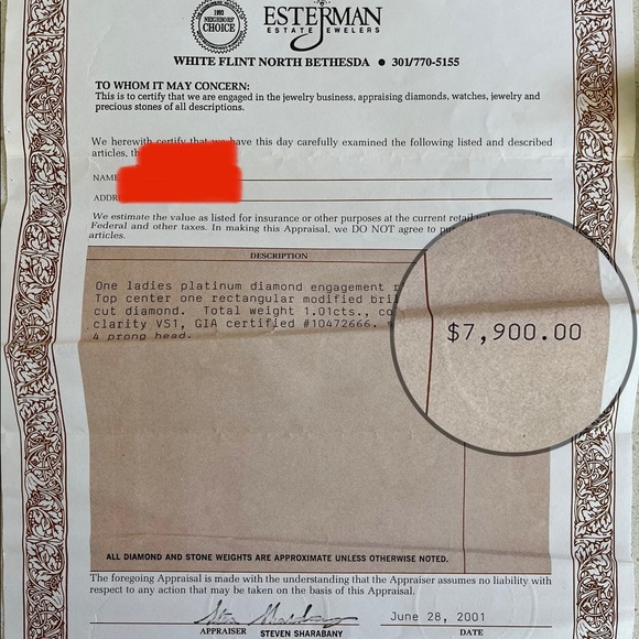 1 Carat Brilliant Diamond and Platinum Engagement Ring - Picture 6 of 9